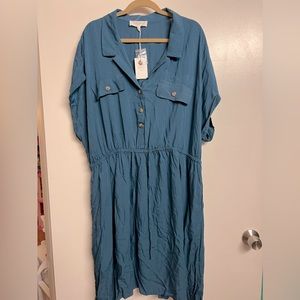 PLUS NWT 3X Lucky Brand dark denim 100% Rayon dress